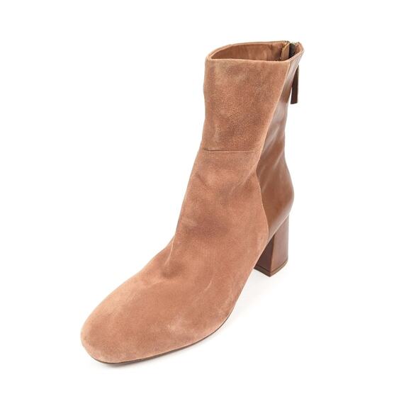 Seychelles Brown Suede Leather Uneasy Zip Boots Size 9.5